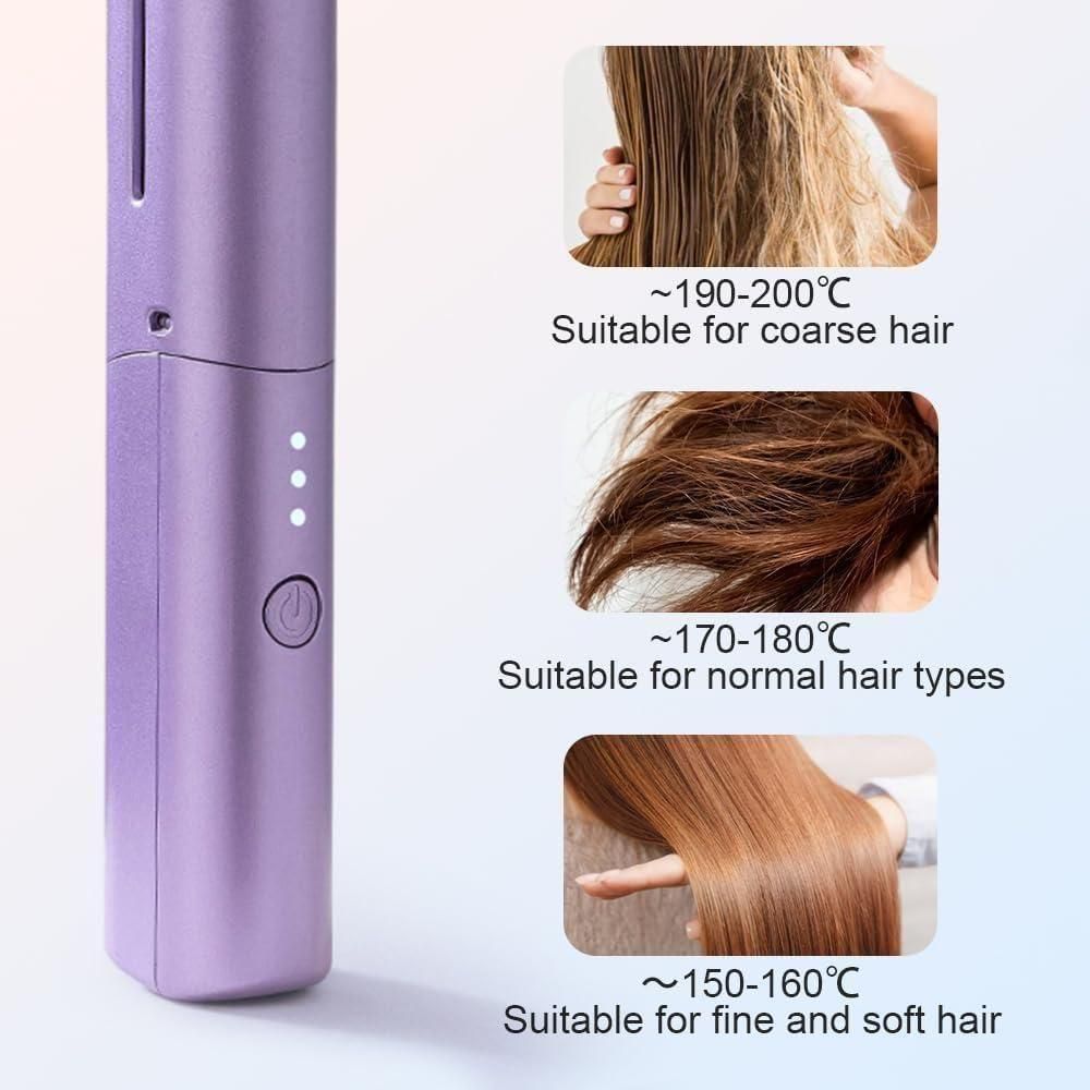 Cordless Rechargeable Portable Mini Hair Straightener  Hot Comb