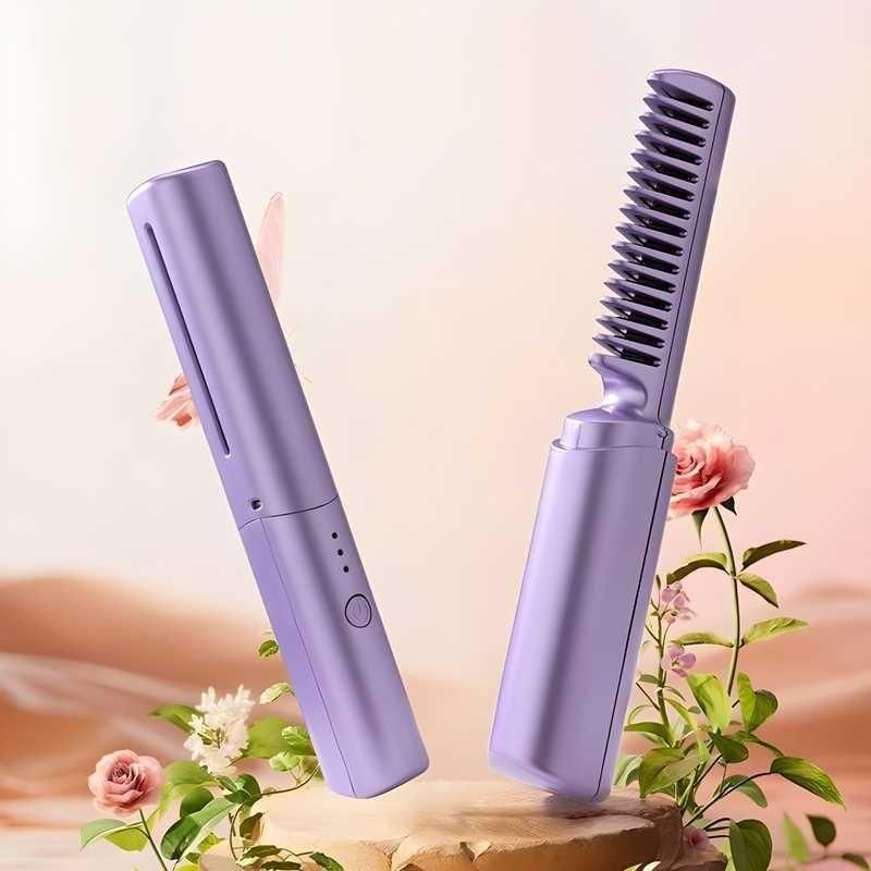 Cordless Rechargeable Portable Mini Hair Straightener  Hot Comb